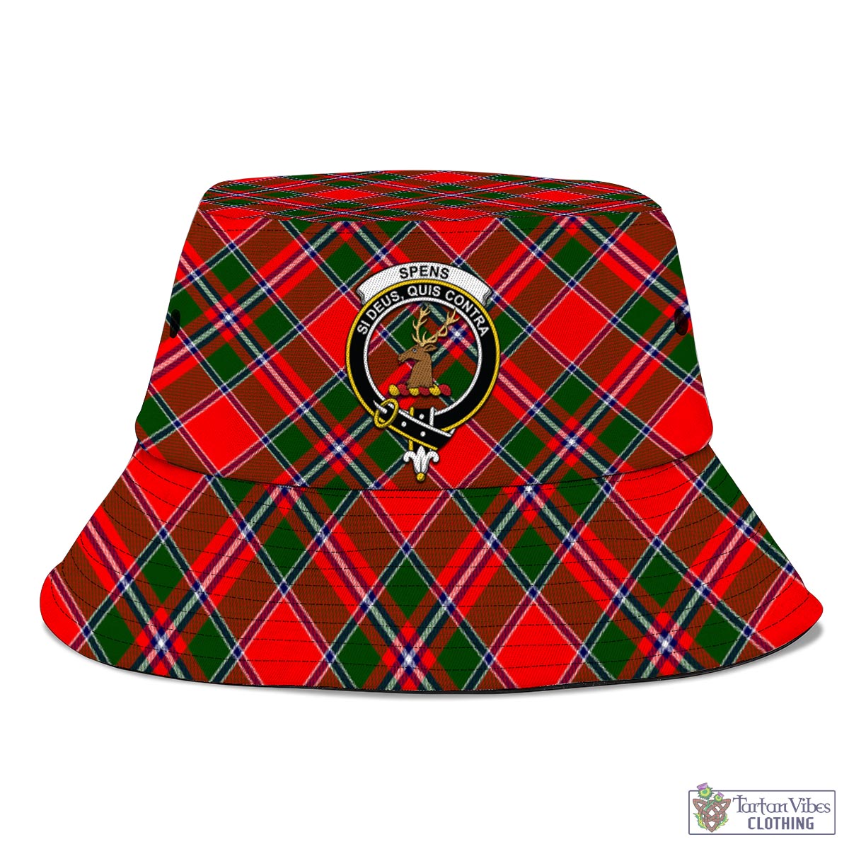 Tartan Vibes Clothing Spens Modern Tartan Bucket Hat with Family Crest