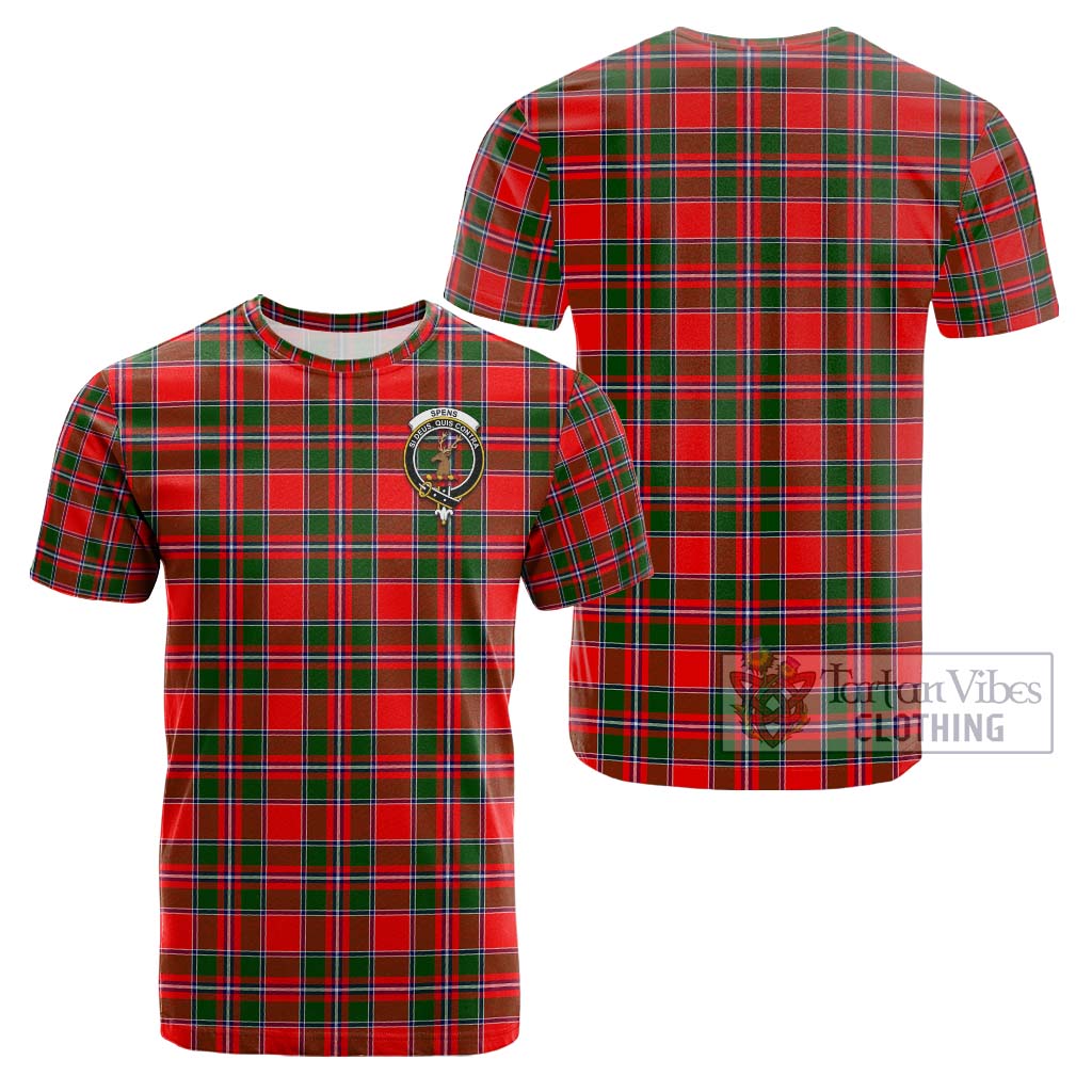 Tartan Vibes Clothing Spens Modern Tartan Cotton T-Shirt with Family Crest