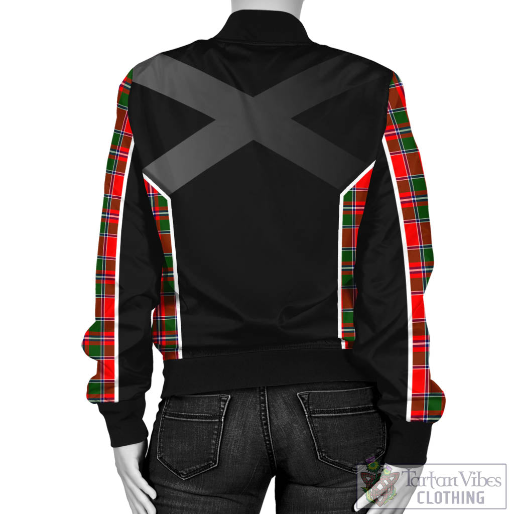 Tartan Vibes Clothing Spens Modern Tartan Bomber Jacket with Family Crest and Scottish Thistle Vibes Sport Style