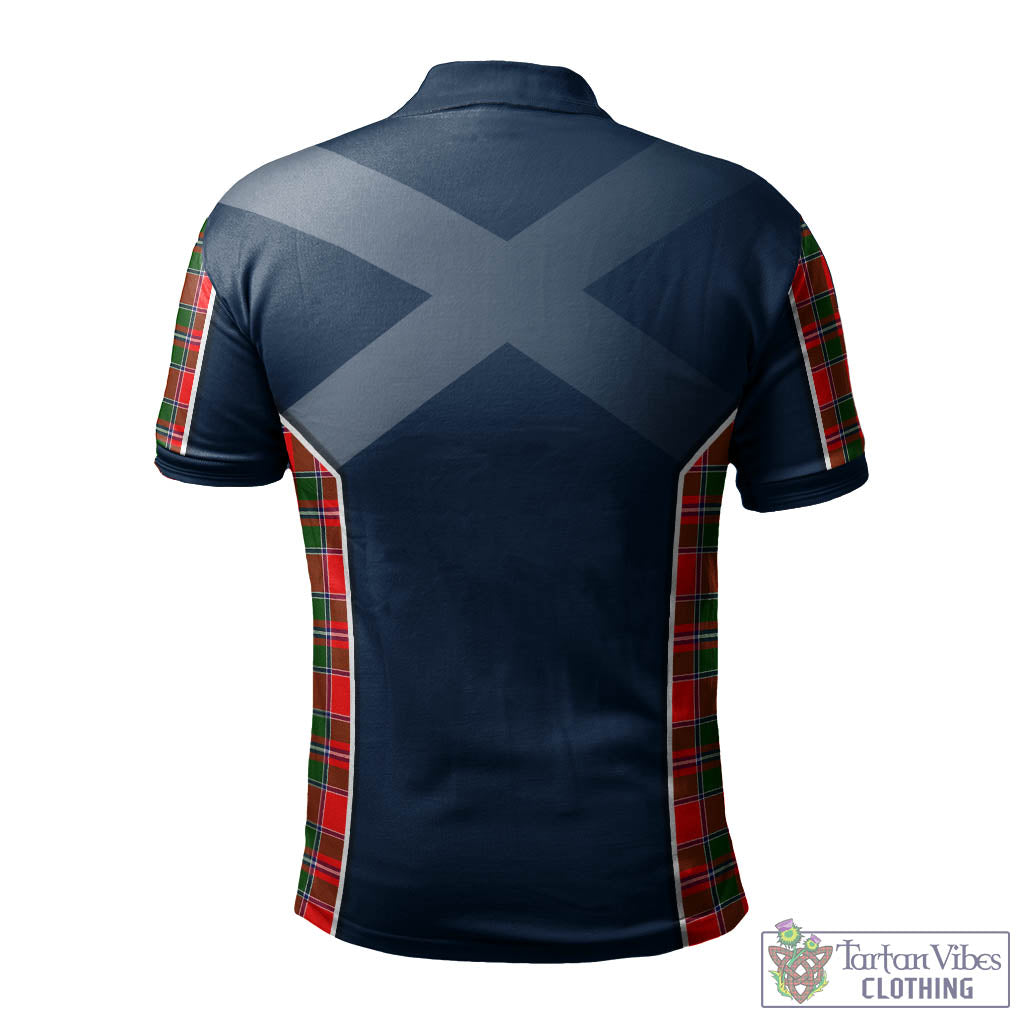 Tartan Vibes Clothing Spens Modern Tartan Men's Polo Shirt with Family Crest and Lion Rampant Vibes Sport Style