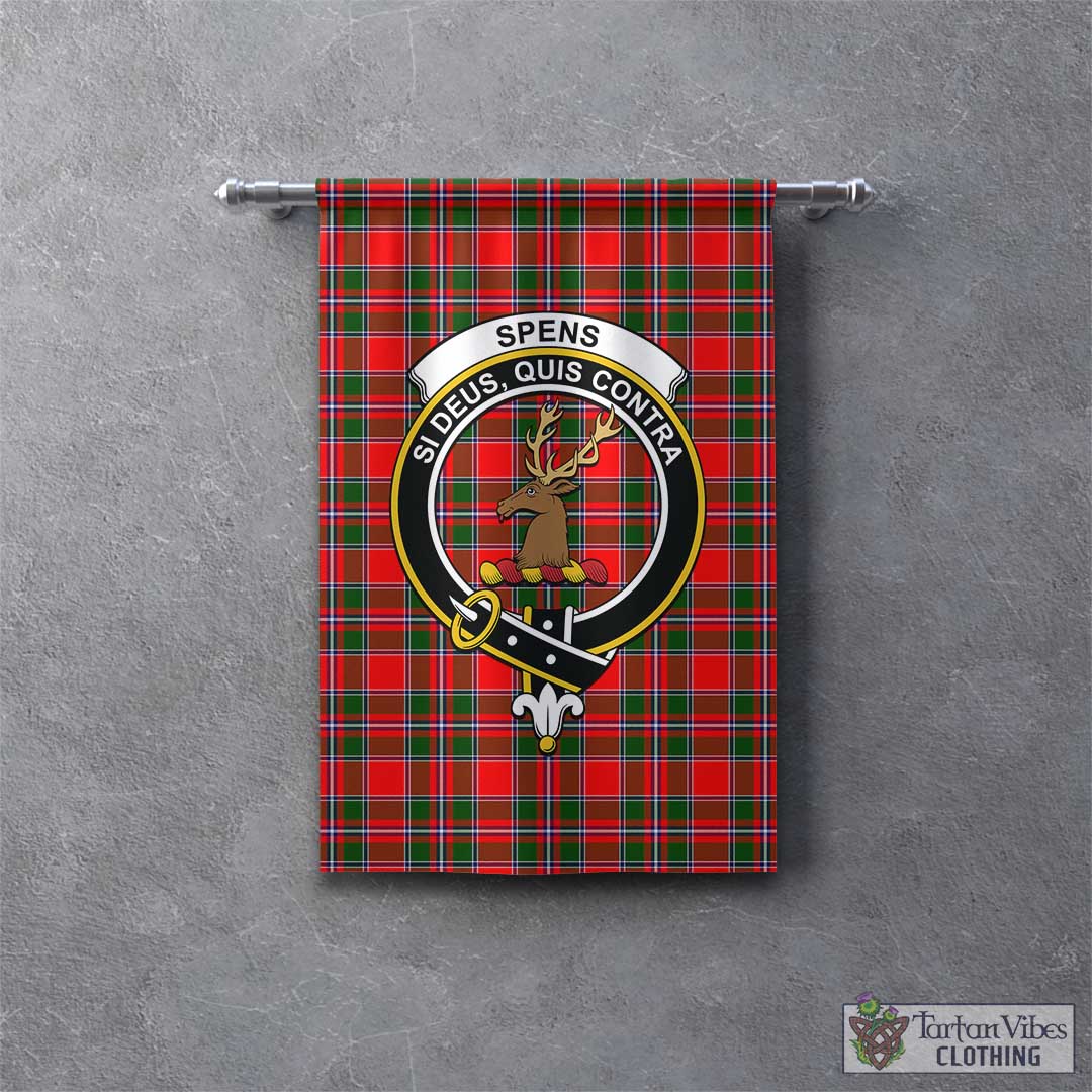 Tartan Vibes Clothing Spens Modern Tartan Gonfalon, Tartan Banner with Family Crest