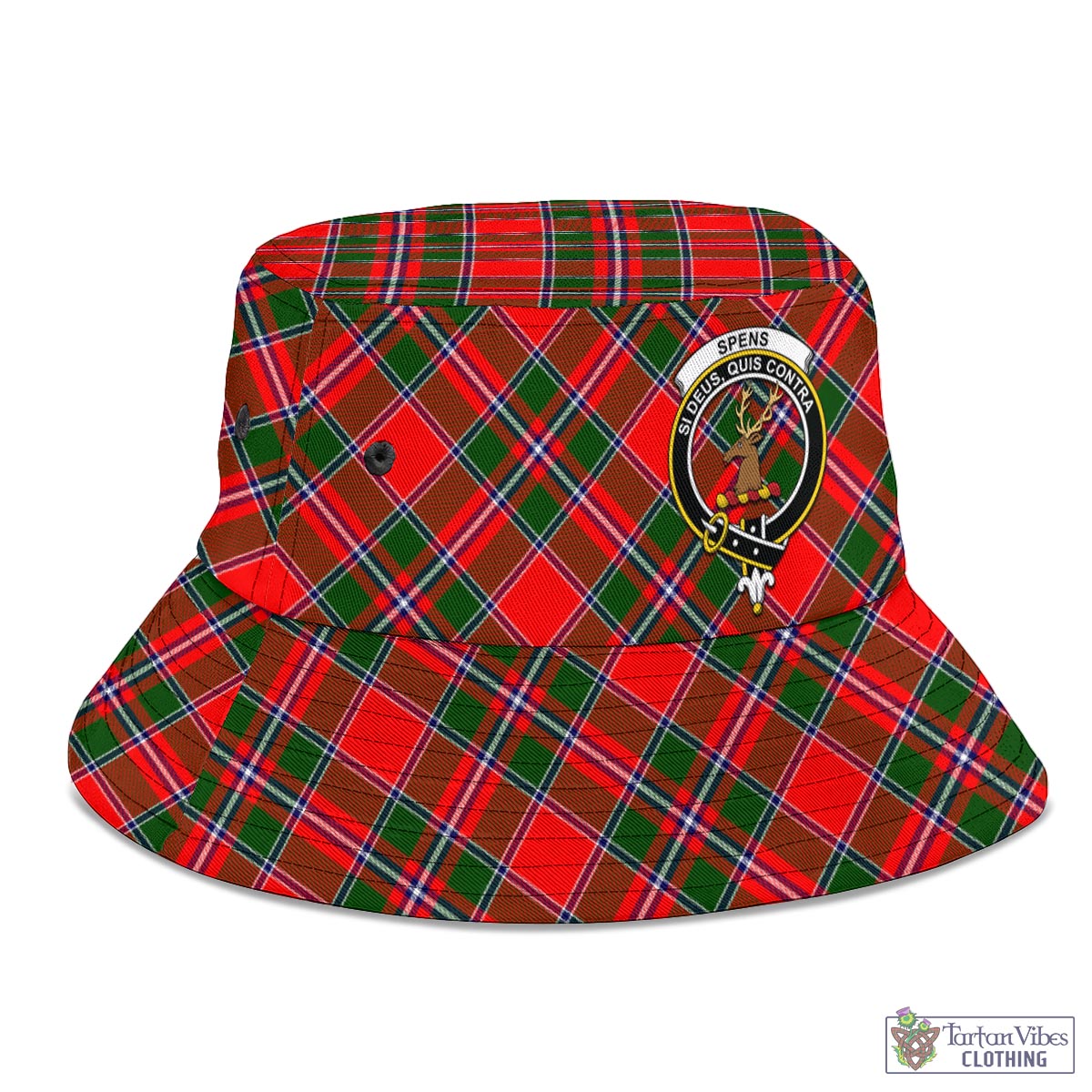 Tartan Vibes Clothing Spens Modern Tartan Bucket Hat with Family Crest