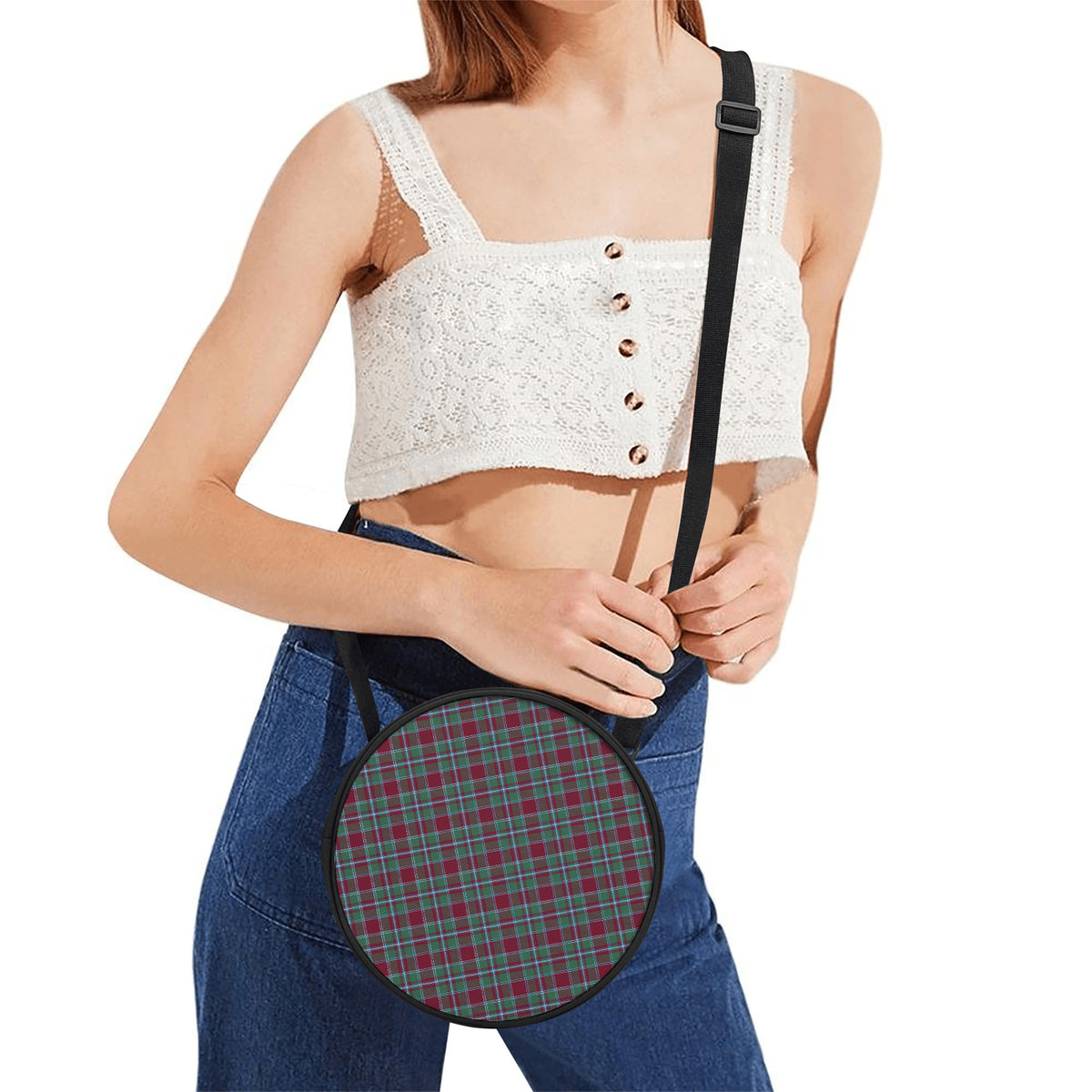 Spence (Spens) Tartan Round Satchel Bags One Size 9*9*2.7 inch - Tartan Vibes Clothing