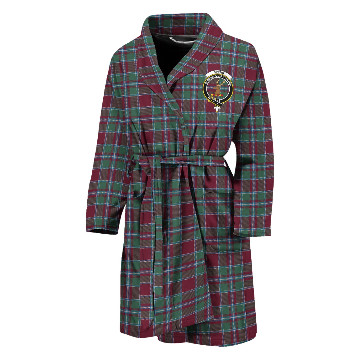 Spence (Spens) Tartan Bathrobe with Family Crest Unisex M - Tartan Vibes Clothing