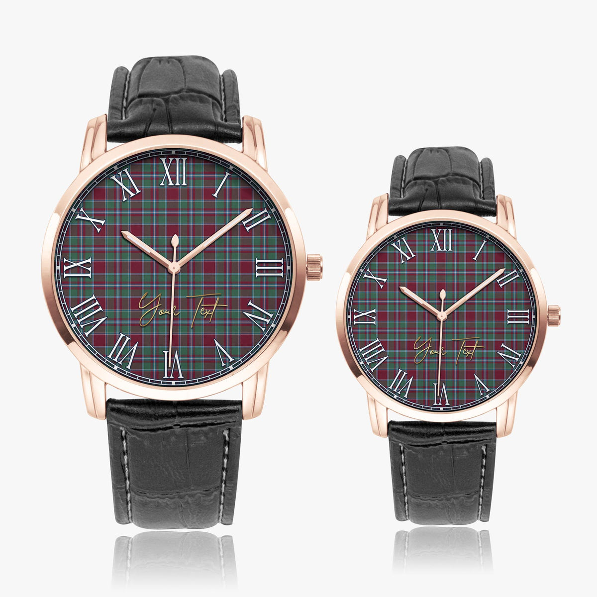 Spence (Spens) Tartan Personalized Your Text Leather Trap Quartz Watch - Tartan Vibes Clothing