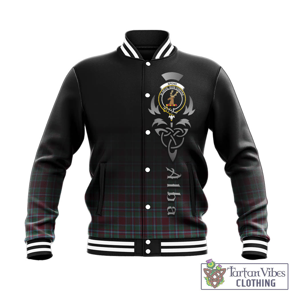 Tartan Vibes Clothing Spens (Spence) Tartan Baseball Jacket Featuring Alba Gu Brath Family Crest Celtic Inspired