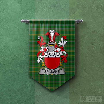 Spillane Irish Clan Tartan Gonfalon, Tartan Banner with Coat of Arms Chevron - Tartan Vibes Clothing