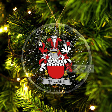 Spillane Irish Clan Christmas Glass Ornament with Coat of Arms