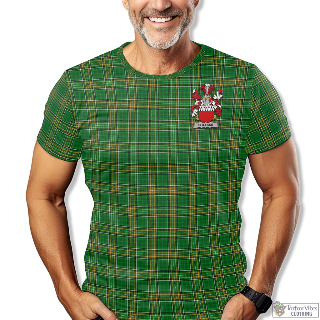 Tartan Vibes Clothing Spillane Ireland Clan Tartan T-Shirt with Family Seal