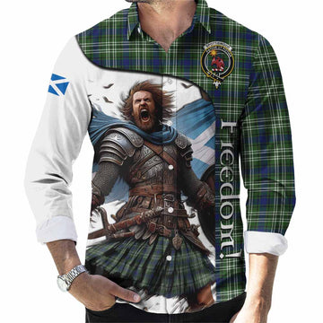 Spottiswood Crest Tartan Long Sleeve Button Shirt Inspired by the Freedom of Scottish Warrior