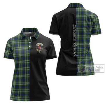 Spottiswood Tartan Women's Polo Shirt with Family Crest and Half Of Me Style