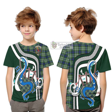 Spottiswood Tartan Kid T-Shirt with Epic Bagpipe Style