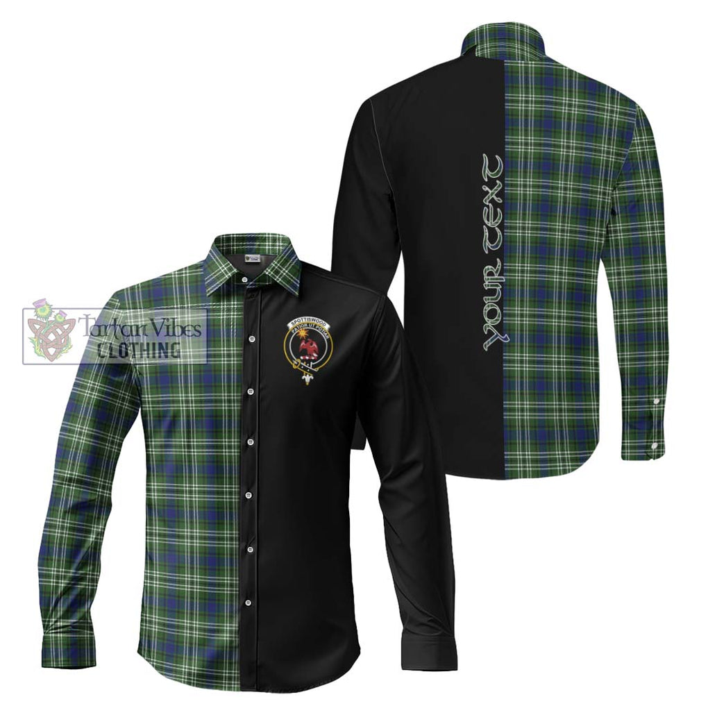 Spottiswood Tartan Long Sleeve Button Shirt with Family Crest and Half Of Me Style Men's Shirt S - Tartanvibesclothing Shop