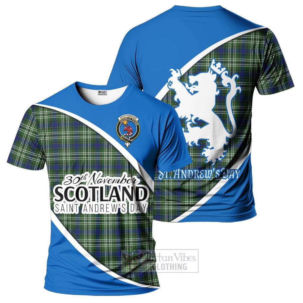 Tartan Vibes Clothing Spottiswood Family Crest Tartan T-Shirt Celebrate Saint Andrew's Day in Style