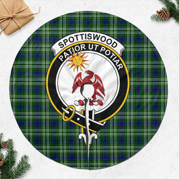 Spottiswood Tartan Christmas Tree Skirt with Family Crest