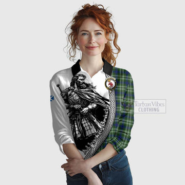 Spottiswood Tartan Clan Crest Women's Casual Shirt with Highlander Warrior Celtic Style