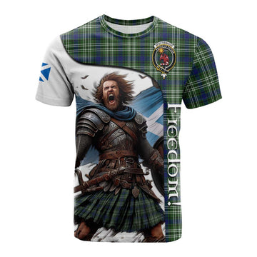 Spottiswood Crest Tartan Cotton T-shirt Inspired by the Freedom of Scottish Warrior