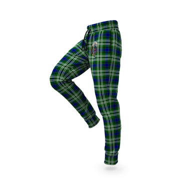 Spottiswood Tartan Joggers Pants with Family Crest