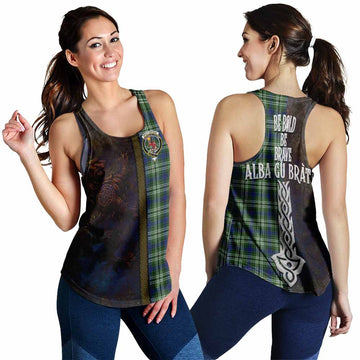 Spottiswood Tartan Family Crest Women's Racerback Tanks Alba Gu Brath Be Brave Lion Ancient Style 4XL - Tartan Vibes Clothing