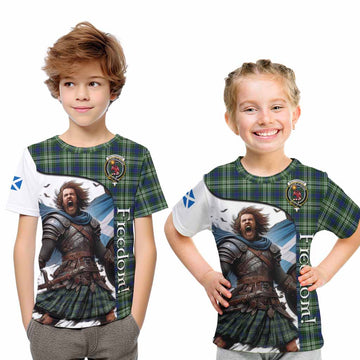 Spottiswood Crest Tartan Kid T-Shirt Inspired by the Freedom of Scottish Warrior