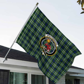 Spottiswood Tartan House Flag with Family Crest