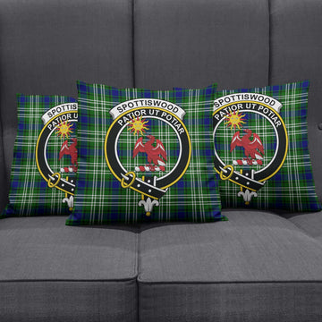 Spottiswood Tartan Pillow Cover with Family Crest