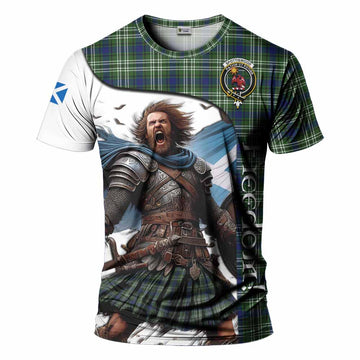 Spottiswood Crest Tartan T-Shirt Inspired by the Freedom of Scottish Warrior