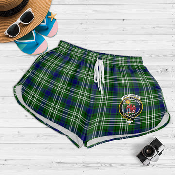 Spottiswood Tartan Womens Shorts with Family Crest