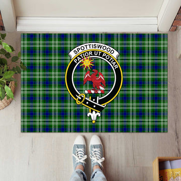 Spottiswood Tartan Door Mat with Family Crest