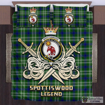 Spottiswood Tartan Bedding Set with Clan Crest and the Golden Sword of Courageous Legacy