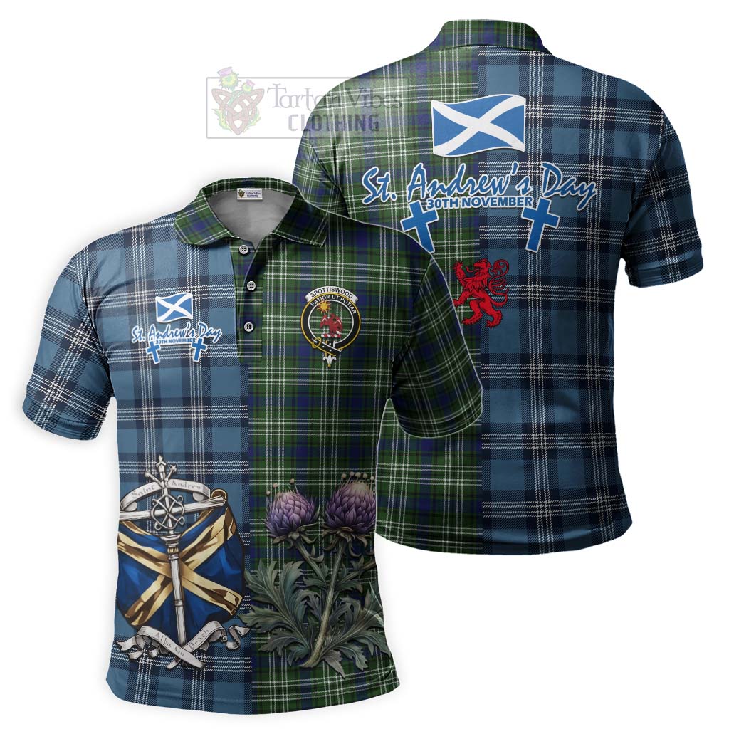 Tartan Vibes Clothing Spottiswood Tartan Polo Shirt Happy St. Andrew's Day Half Tartan Style