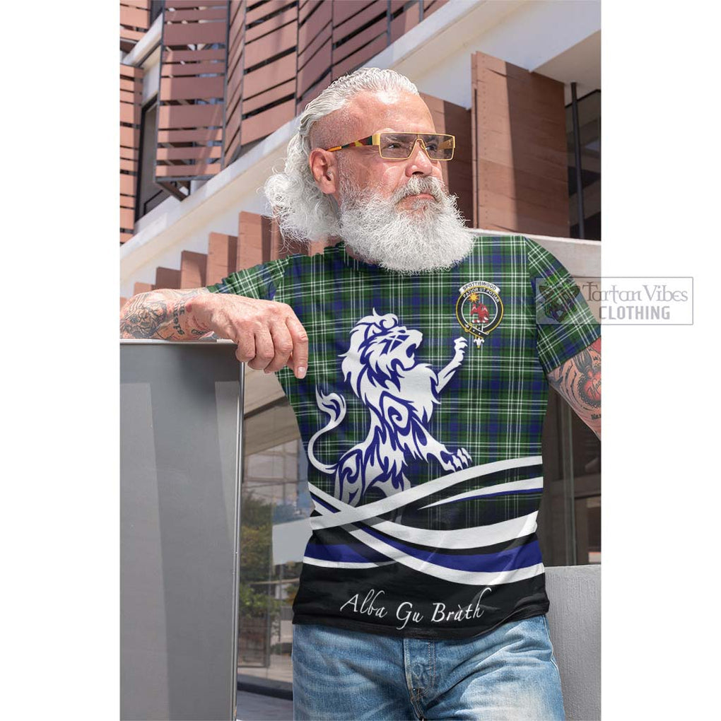 Tartan Vibes Clothing Spottiswood Tartan Cotton T-shirt with Alba Gu Brath Regal Lion Emblem