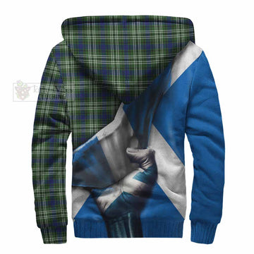 Spottiswood Tartan Sherpa Hoodie with Family Crest Scotland Patriotic Style