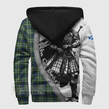 Spottiswood Tartan Clan Crest Sherpa Hoodie with Highlander Warrior Celtic Style