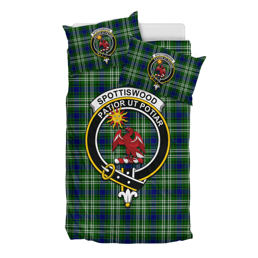 Spottiswood Tartan Bedding Set with Family Crest - Tartan Vibes Clothing