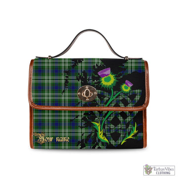 Spottiswood Tartan Waterproof Canvas Bag with Scotland Map and Thistle Celtic Accents