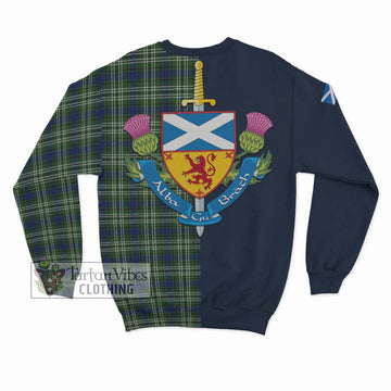 Spottiswood Tartan Sweatshirt Alba with Scottish Lion Royal Arm Half Style