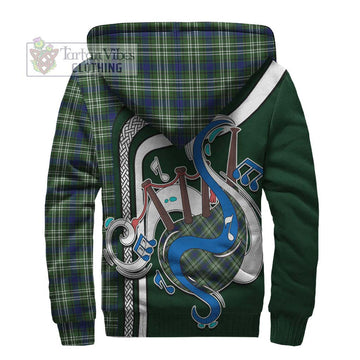 Spottiswood Tartan Sherpa Hoodie with Epic Bagpipe Style