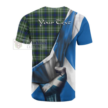 Spottiswood Tartan Cotton T-shirt with Family Crest Scotland Patriotic Style