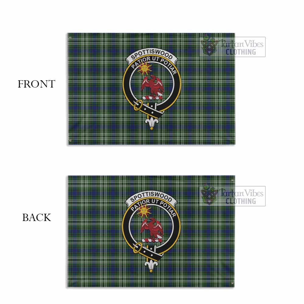 Tartan Vibes Clothing Spottiswood Tartan House Flag with Family Crest