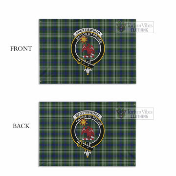 Spottiswood Tartan House Flag with Family Crest