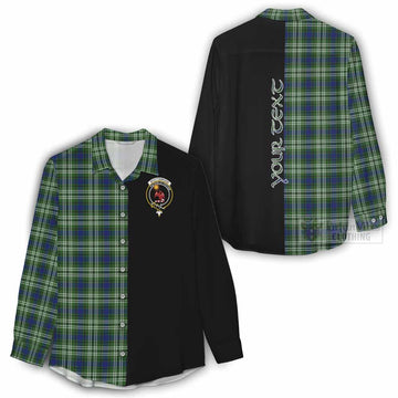 Spottiswood Tartan Women's Casual Shirt with Family Crest and Half Of Me Style