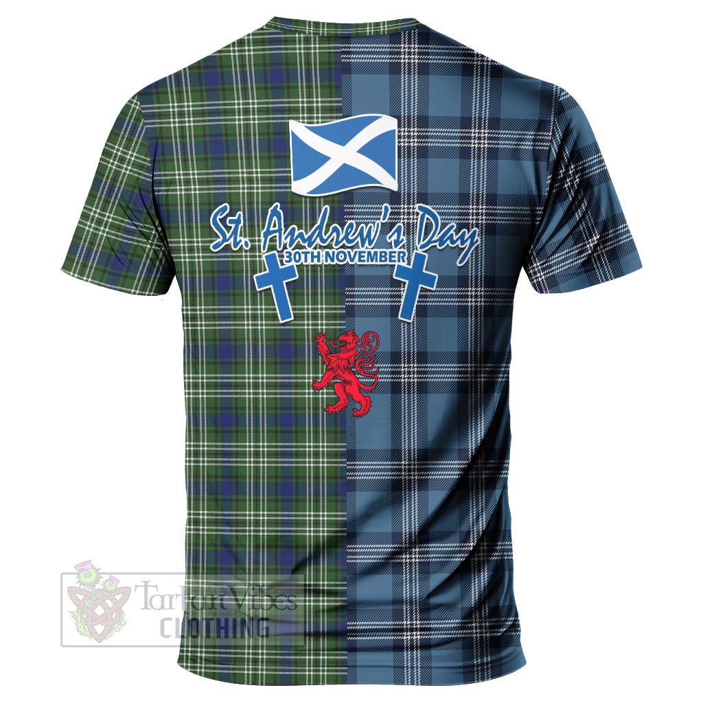 Tartan Vibes Clothing Spottiswood Tartan T-Shirt Happy St. Andrew's Day Half Tartan Style