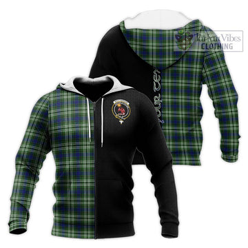 Spottiswood Tartan Knitted Hoodie with Family Crest and Half Of Me Style