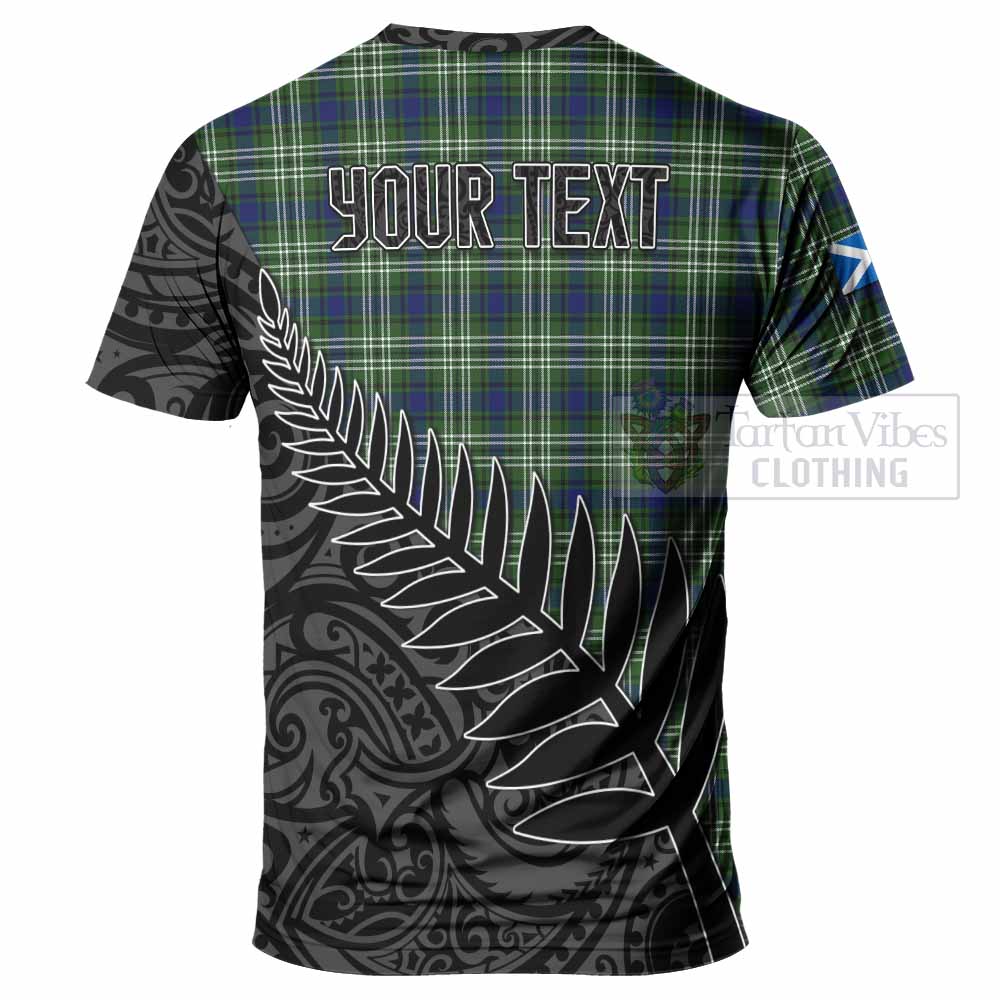 Tartan Vibes Clothing Spottiswood Crest Tartan T-Shirt with New Zealand Silver Fern Half Style