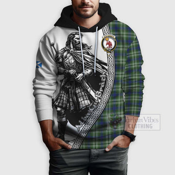 Spottiswood Tartan Clan Crest Hoodie with Highlander Warrior Celtic Style