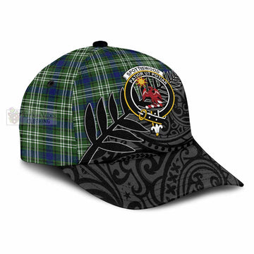 Spottiswood Tartan Classic Cap with New Zealand Silver Fern Half Style