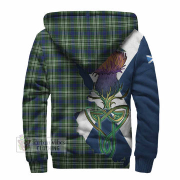 Spottiswood Tartan Family Crest Sherpa Hoodie Scottish Thistle Celtic Inspired - Tartan Vibes Clothing