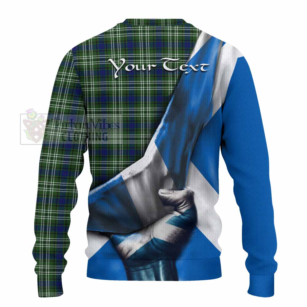 Tartan Vibes Clothing Spottiswood Tartan Knitted Sweater with Family Crest Scotland Patriotic Style