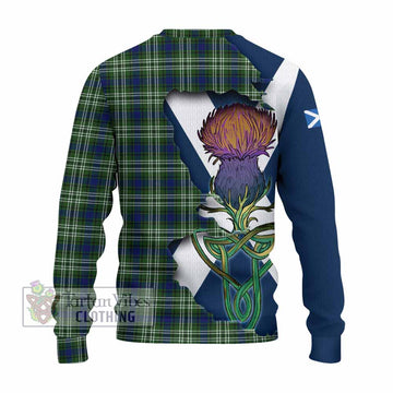 Spottiswood Tartan Family Crest Knitted Sweater Scottish Thistle Celtic Inspired - Tartan Vibes Clothing